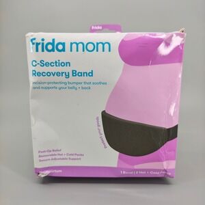 Frida Mom C-Section Recovery Band Gray Adjustable 22-44in with Hot Cold Packs
